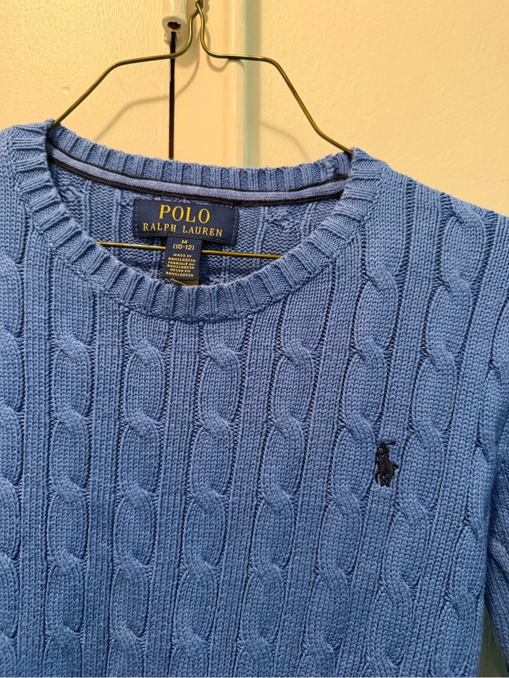 Ralph Lauren Kids Cable Knit Sweater - Blue M (10-12)